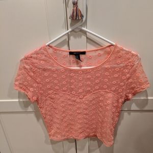 Embroidered Sweatheart Crop Top